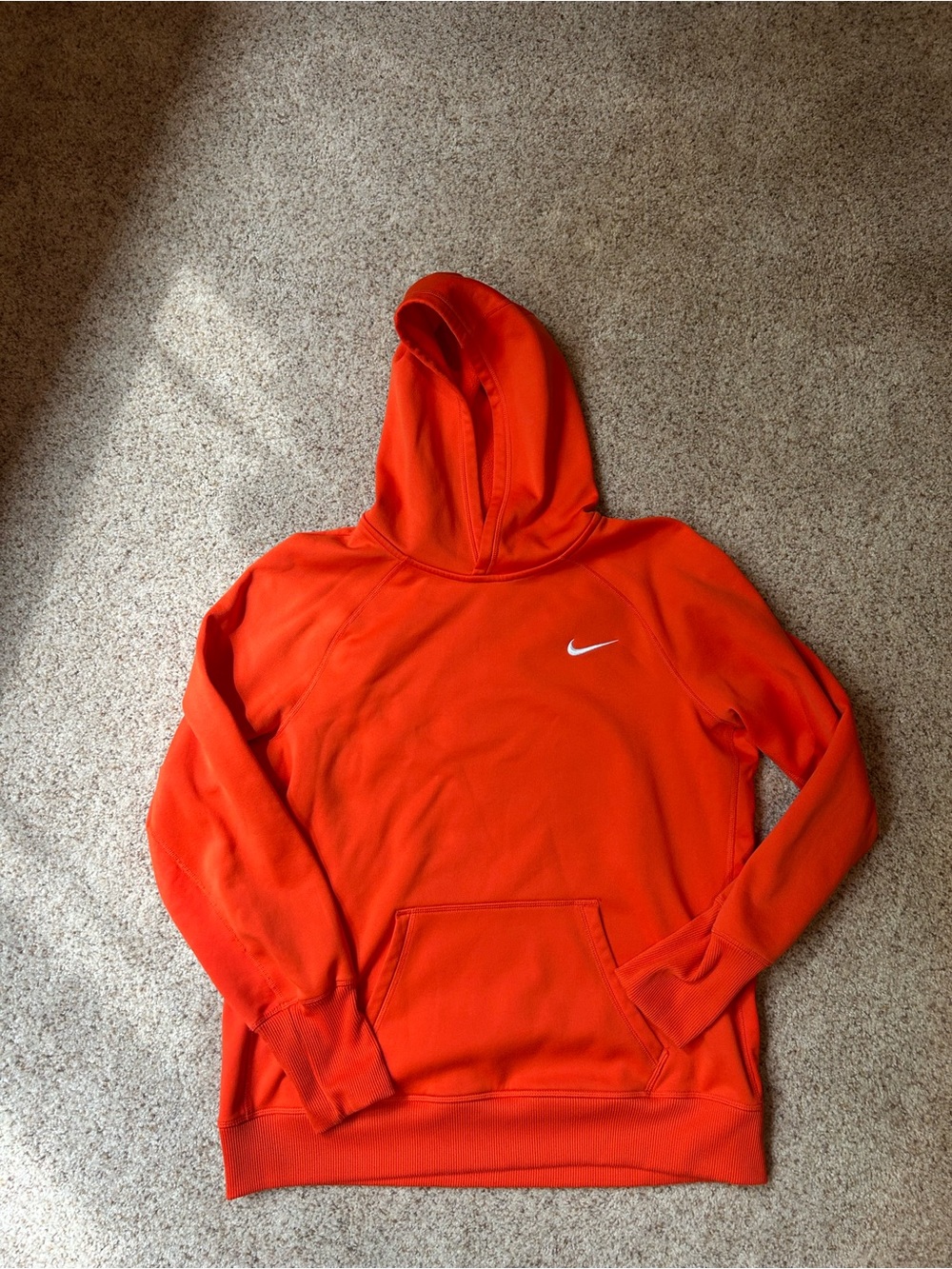 Nike Bright Orange Hoodie with White Swoosh